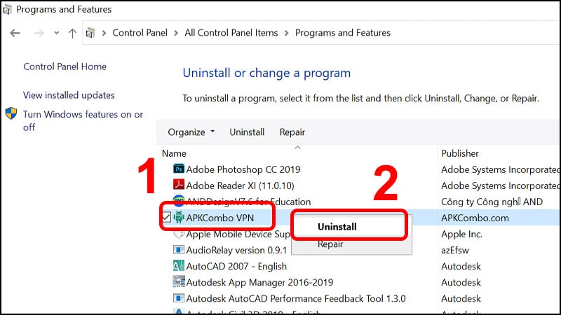 Xóa các tệp tin và thư mục liên quan sau khi gỡ bỏ