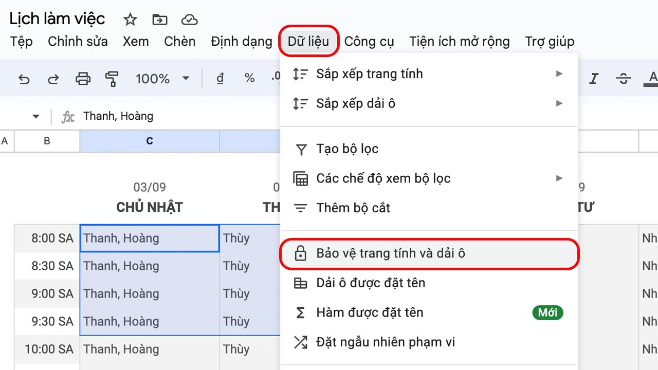 Cách chuyển sheet trong Google Sheet