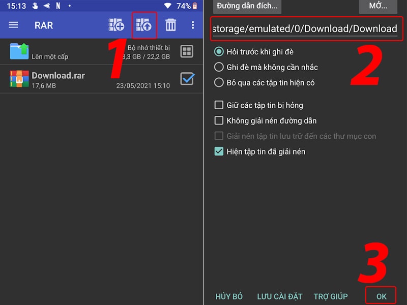 Cách giải nén file trên điện thoại Android