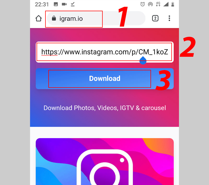 Cách tải video trên Instagram về điện thoại