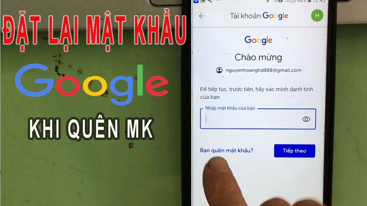 Cách thay đổi mật khẩu Gmail khi quên mật khẩu