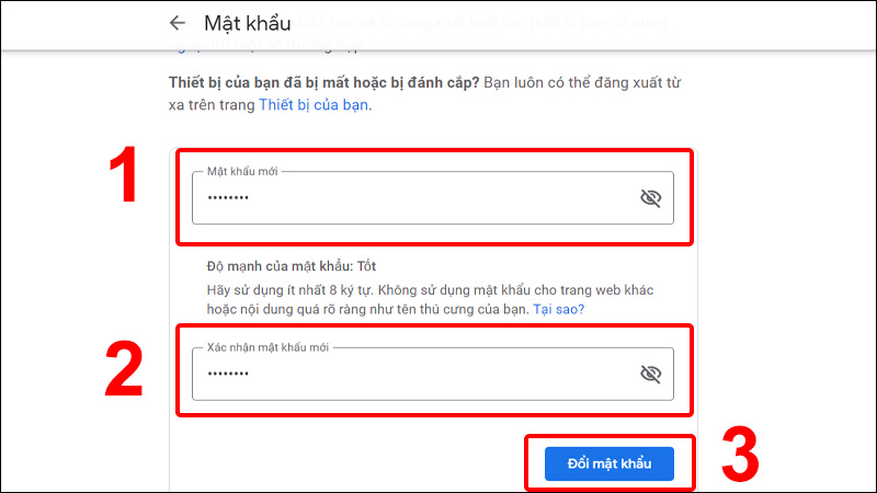 Cách thay đổi mật khẩu Gmail trên máy tính