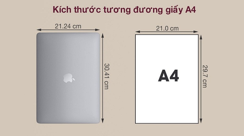 Kích thước MacBook Air M2 15 inch là bao nhiêu cm?