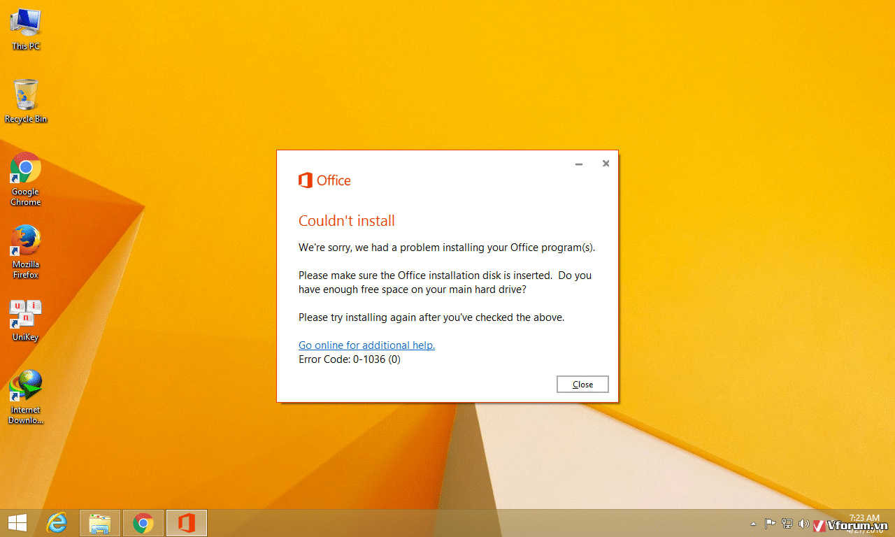 Nguyên nhân lỗi không cài được Office 2016 trên Win 10